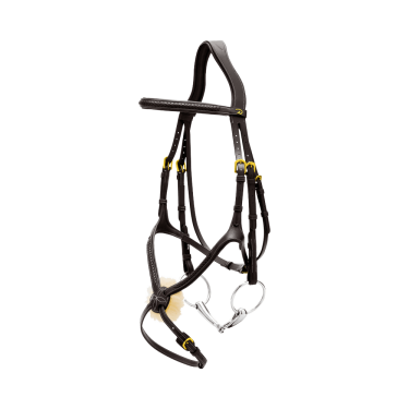 Trense mit geflochtenem Kombinationsnasenriemen D Collection Dy'on Schwarz Trense mit geflochtenem Kombinationsnasenriemen D Collection Dy'on Schwarz