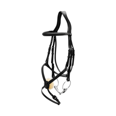 Geflochtener Reithalfter mit Kreuzriemen New English Collection Dy'on Schwarz Geflochtener Reithalfter mit Kreuzriemen New English Collection Dy'on Schwarz