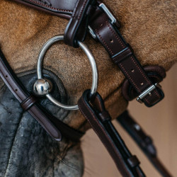 Geflochtenes Kombiniertes Reithalfter mit Pull Pack Dy'on New English Collection Braun