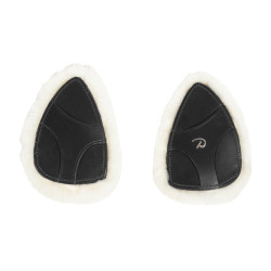 Schutzpolster für Vorderzeug aus veganem Schaffell von Dy'on Schwarz