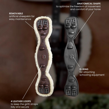 Anatomischer Kurzgurt mit Lammfell Kentucky Braun