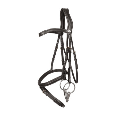 Dy’on Trense mit kombinierter Sperrriemen-Nasenriemen aus weichem Leder Schwarz