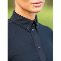 Damen-Langarmhemd Equestrian Stockholm Performance Schwarz