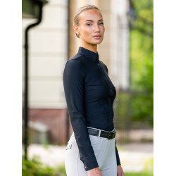 Damen-Langarmhemd Equestrian Stockholm Performance Schwarz