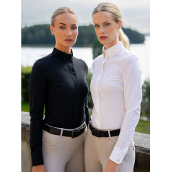 Damen-Langarmhemd Equestrian Stockholm Performance Schwarz