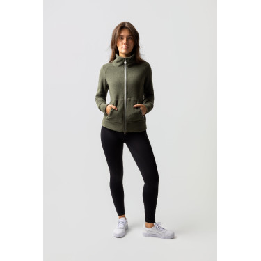 Reitjacke Fleece Horze Ellie Damen Skarabäusgrün Gr&uuml;n