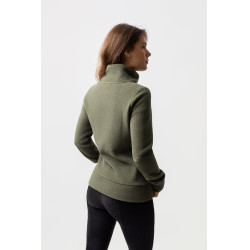 Reitjacke Fleece Horze Ellie Damen Skarabäusgrün Gr&uuml;n