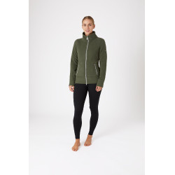Reitjacke Fleece Horze Ellie Damen Skarabäusgrün Gr&uuml;n