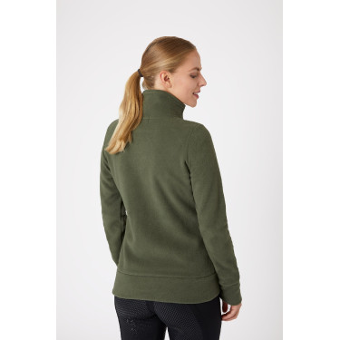 Reitjacke Fleece Horze Ellie Damen Skarabäusgrün Gr&uuml;n