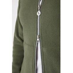 Reitjacke Fleece Horze Ellie Damen Skarabäusgrün Gr&uuml;n