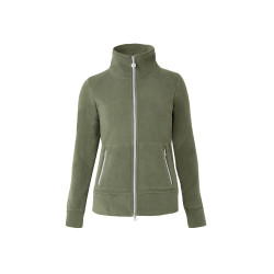 Reitjacke Fleece Horze Ellie Damen Skarabäusgrün Gr&uuml;n