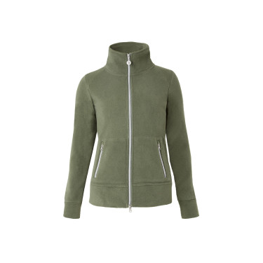 Reitjacke Fleece Horze Ellie Damen Skarabäusgrün Gr&uuml;n