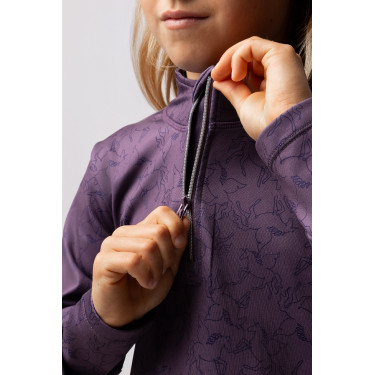 Trainings-T-Shirt Pegasus Kinder Horze Feuerstein Grau