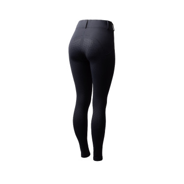 Winterreitleggings Damen Vollbesatz Horze Dea Dunkelmarine Blau