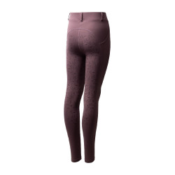 Kinder-Thermo-Reitleggings Horze Dea mit Vollbesatz-Grip Feuerstein Grau