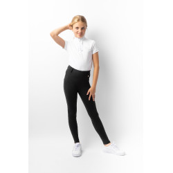 Kinder-Thermo-Reitleggings Horze Dea mit Vollbesatz-Grip Schwarz