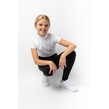 Kinder-Thermo-Reitleggings Horze Dea mit Vollbesatz-Grip Schwarz