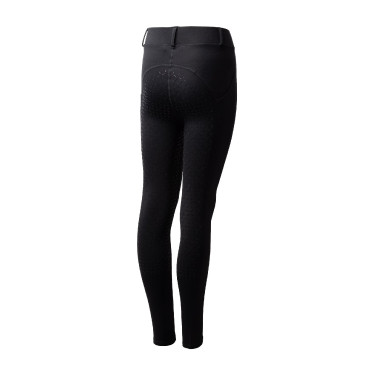 Kinder-Thermo-Reitleggings Horze Dea mit Vollbesatz-Grip Schwarz