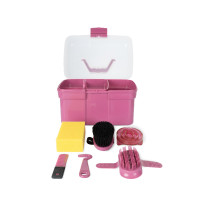 Putzbox und Bürsten Horze Kinder Rotviolett Bordeaux