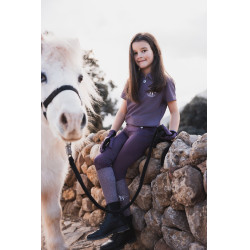 Reitleggings Horze Dea Kinder Schwarze Pflaume Lila