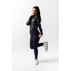 Reithose Horze Mira Kinder Vollbesatz Öffnung Marineblau