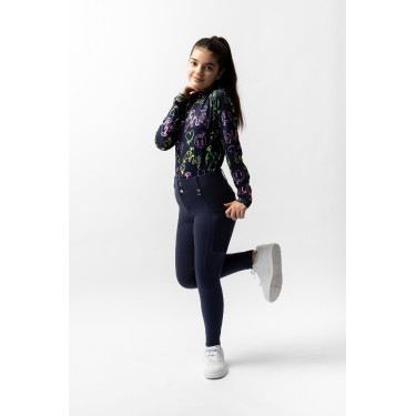 Reithose Horze Mira Kinder Vollbesatz Öffnung Marineblau