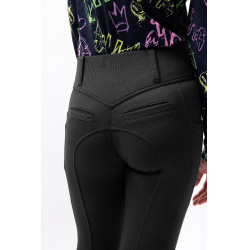 Reithose Horze Mira Kinder Vollbesatz Öffnung Marineblau