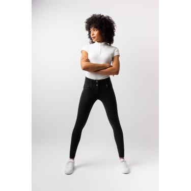 Damenreithose Horze Carolyn Denim Fullgrip Schwarz