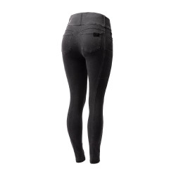 Damenreithose Horze Carolyn Denim Fullgrip Schwarz
