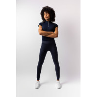 Reitleggings Horze Maia Vollbesatz Damen Öffnung Marineblau