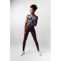 Reitleggings Horze Maia Vollbesatz Damen Schwarze Pflaume Lila