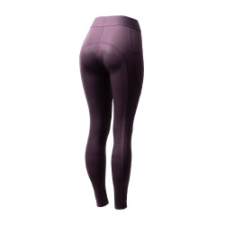 Reitleggings Horze Maia Vollbesatz Damen Schwarze Pflaume Lila