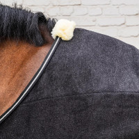 Kentucky Fleece-Decke Heavy Melange Schwarz