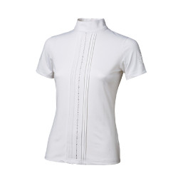 Tattini Turnierpolo für Mädchen mit Strassreihen Weiß Wei&szlig;