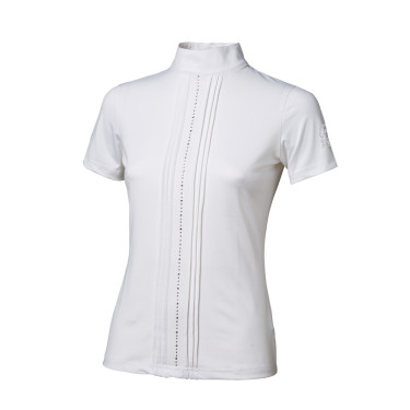 Tattini Turnierpolo für Mädchen mit Strassreihen Weiß Wei&szlig;