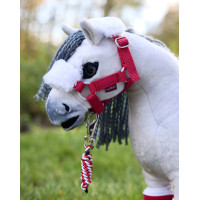 Weihnachtliches LeMieux-Spielpony-Strick und Halfter Rot