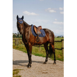 Fliegenhaube Ich liebe dich Equithème Origine Marineblau