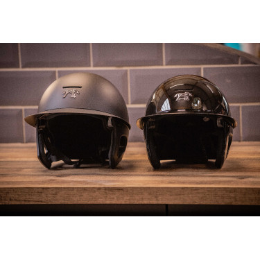 Helm Pénélope langer Visier Glänzend Schwarz