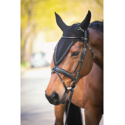 Mütze für Pferde lang Pénélope Strass Schwarz