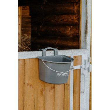 Futterkrippe Hippotonic mit Haken und Griff Dunkelgrau