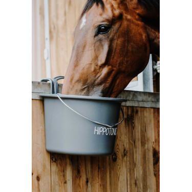 Futterkrippe Hippotonic mit Haken und Griff Dunkelgrau
