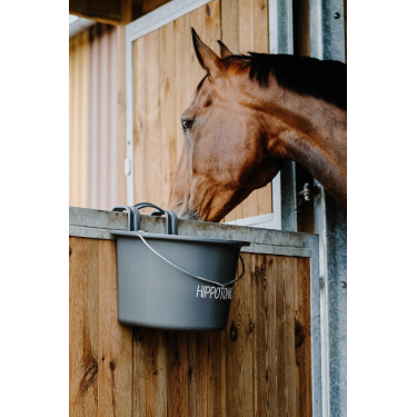Futterkrippe Hippotonic mit Haken und Griff Dunkelgrau