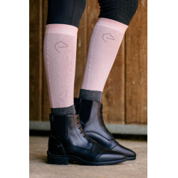 Reitsocken Equithème Compet Je t'aime Altrosa / Anthrazit