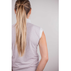 Wettkampf-Poloshirt Pénélope Seville Weiß / rosa Logo Wei&szlig;