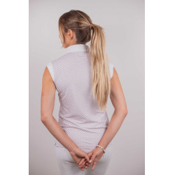 Wettkampf-Poloshirt Pénélope Seville Weiß / rosa Logo Wei&szlig;