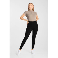 Damenreitleggings Horze Katharina mit Vollgrip, figurformender Effekt Schwarz