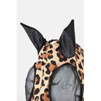 Horze Elastische Fliegenmaske mit Reißverschluss Leopard Motive