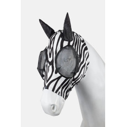 Horze Elastische Fliegenmaske mit Reißverschluss Zebra Motive