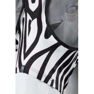 Horze Elastische Fliegenmaske mit Reißverschluss Zebra Motive
