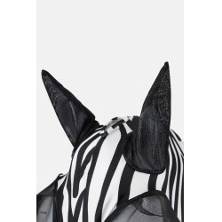Horze Elastische Fliegenmaske mit Reißverschluss Zebra Motive